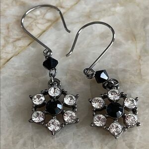 Elegant Black and Silver Dangle Earrings